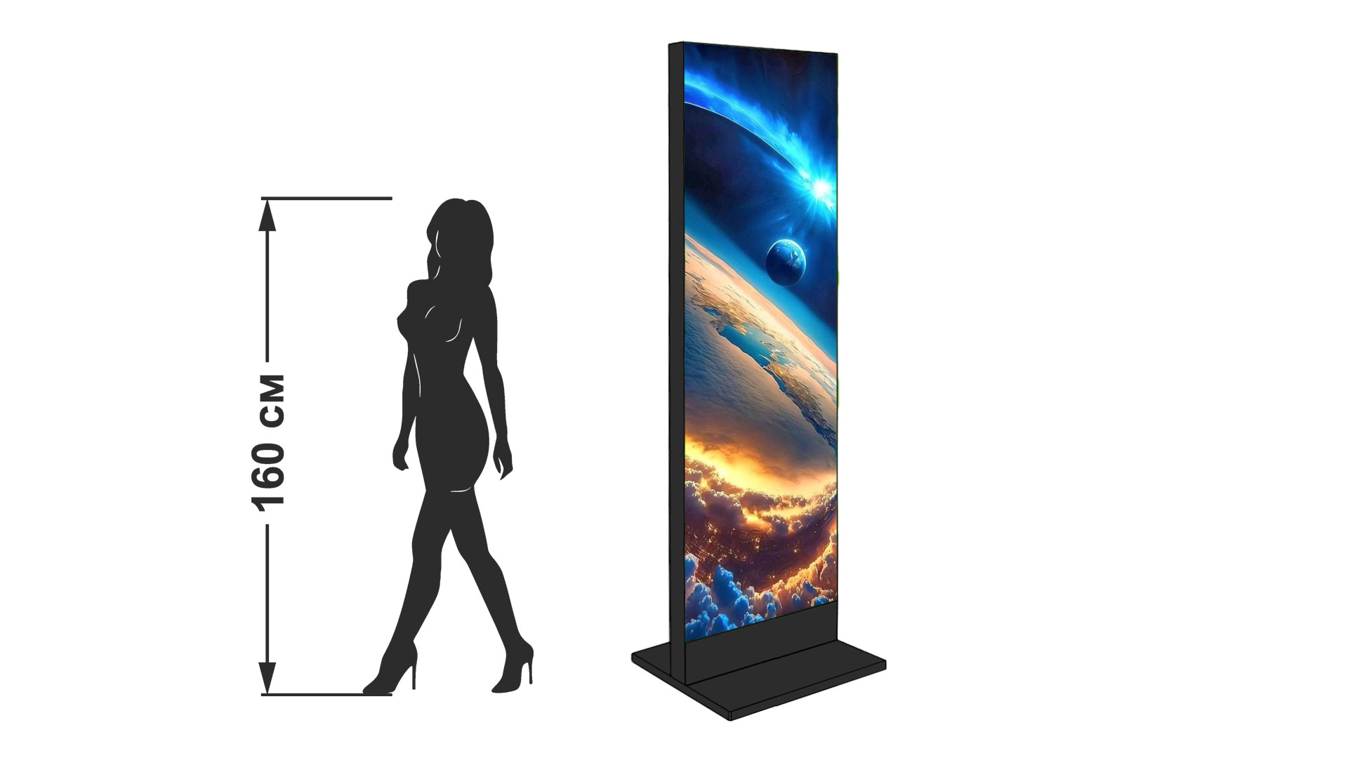 Интерьерный видеопилон 64x200 см P2