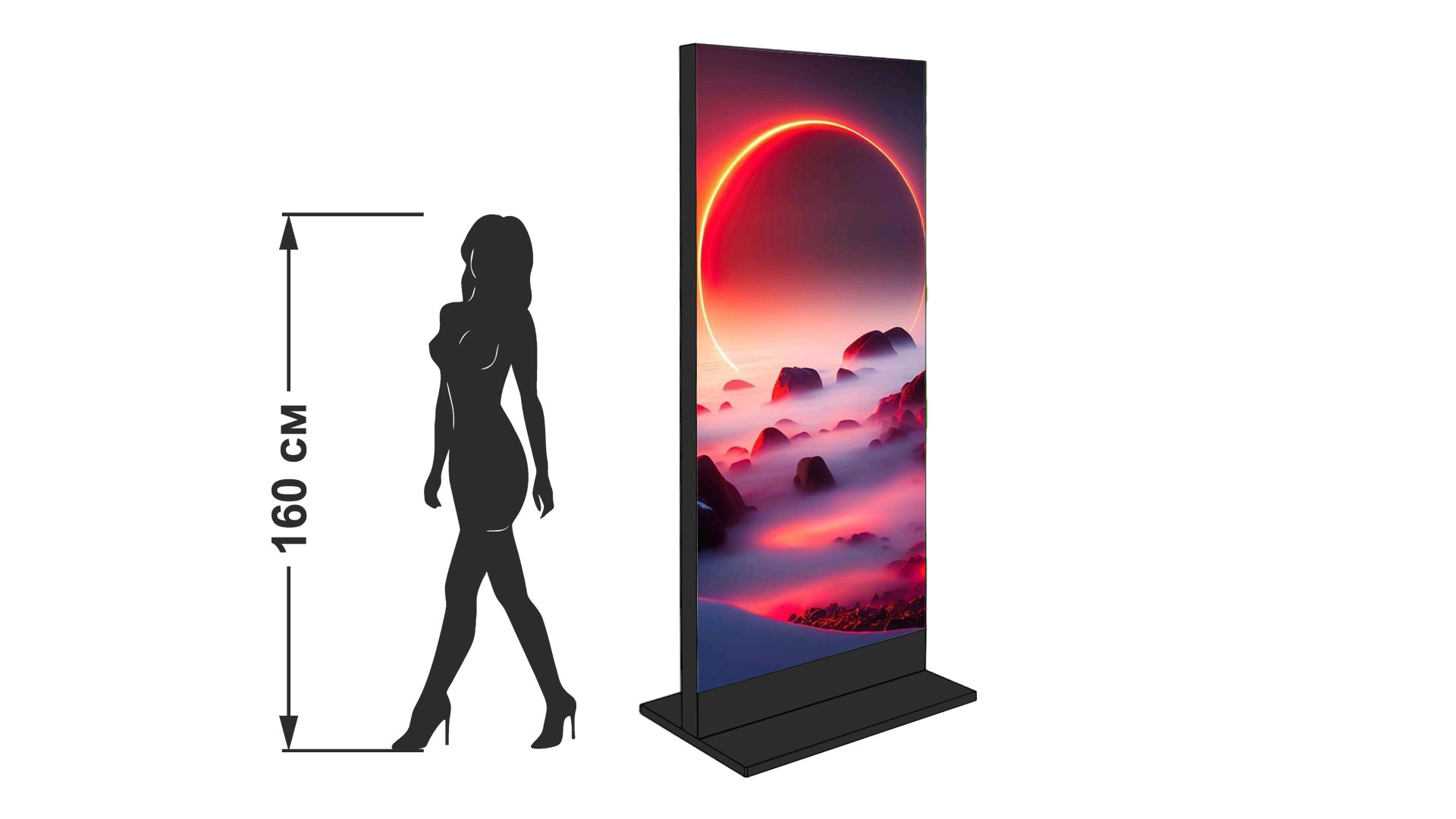 Интерьерный видеопилон 96x200 см P2,5